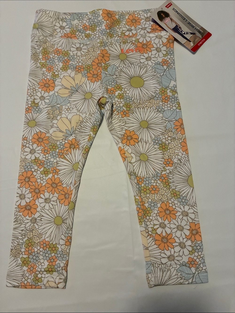Levi's Girls' Floral Leggings - Orange, Yellow & Light Blue